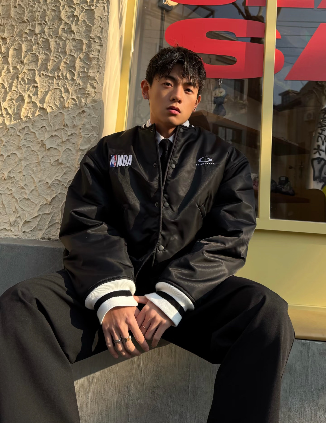 Balen embroidered bomber jacket