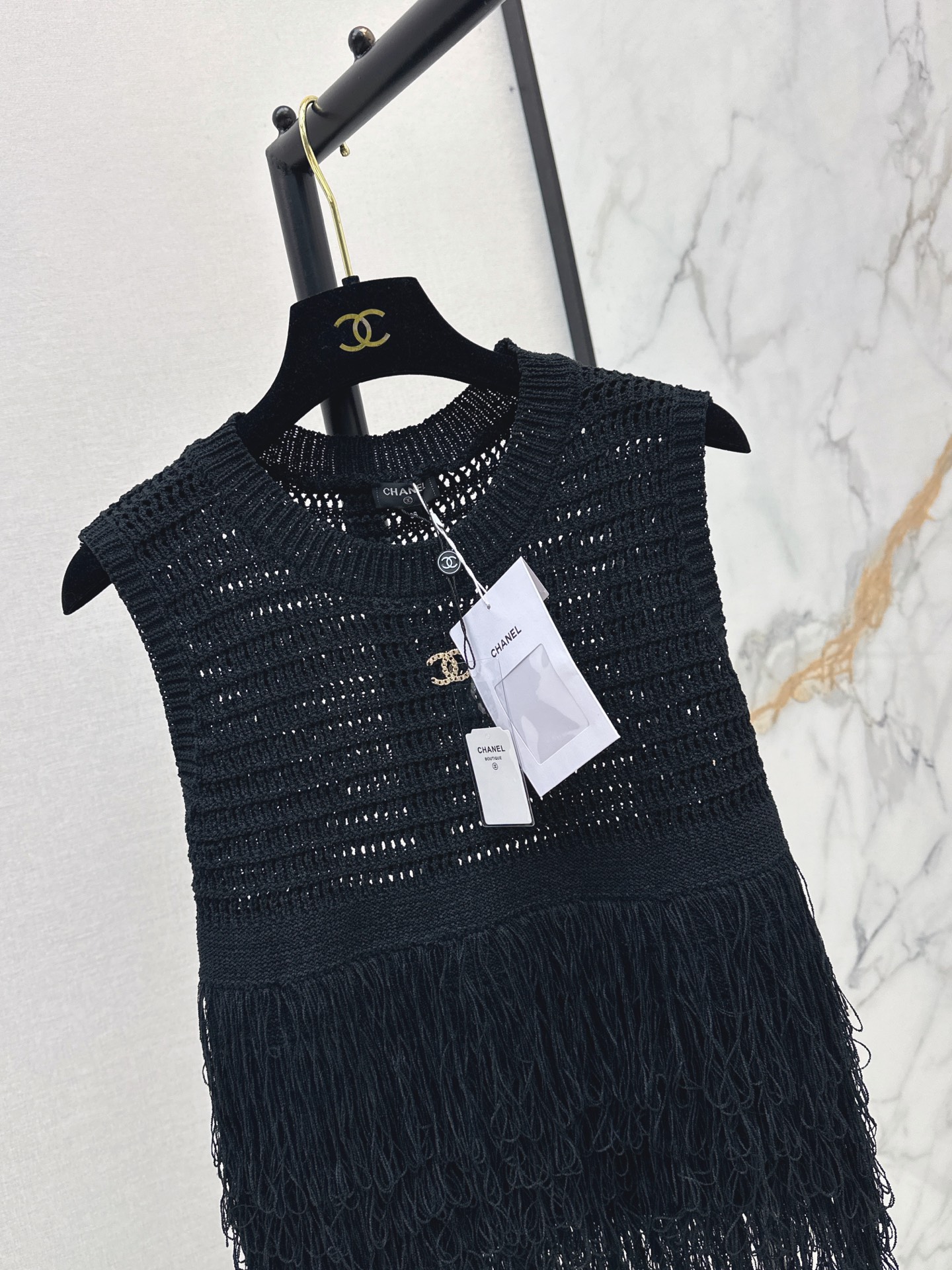 Chan 2ss knit fringe vest