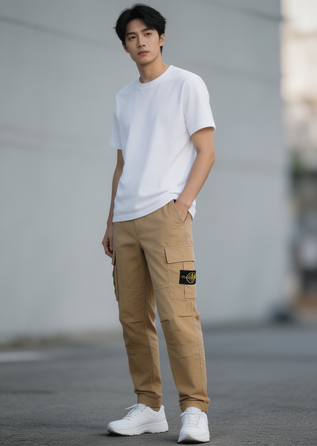 Stone cargo pants