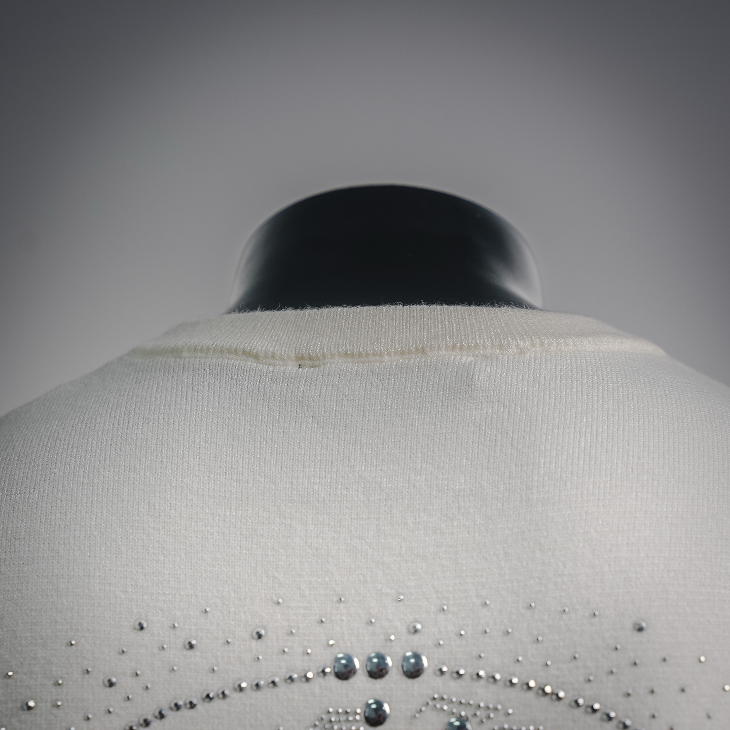 Chrome rhinestone knit sweater