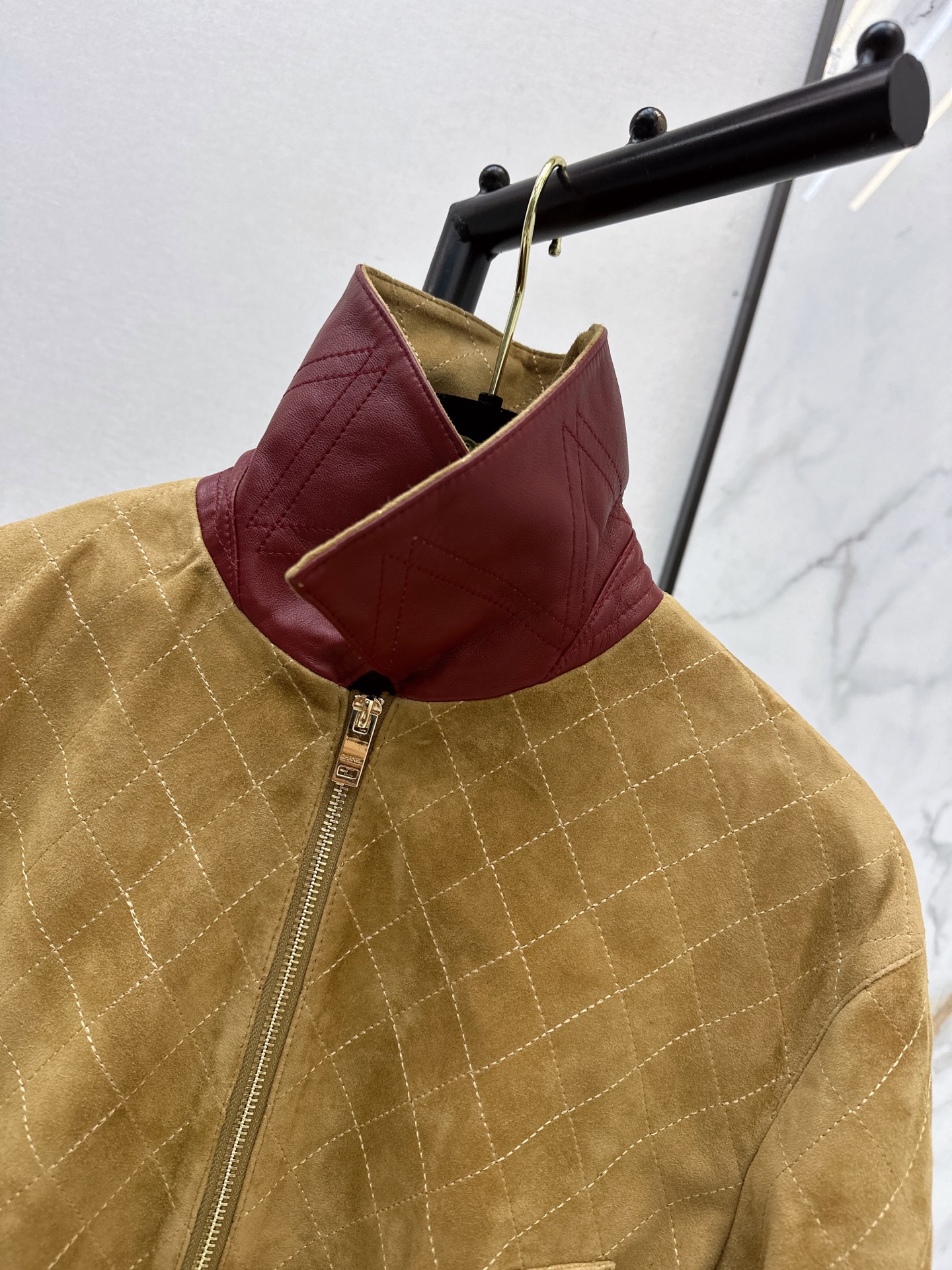 Chan 26fw suede leather jacket