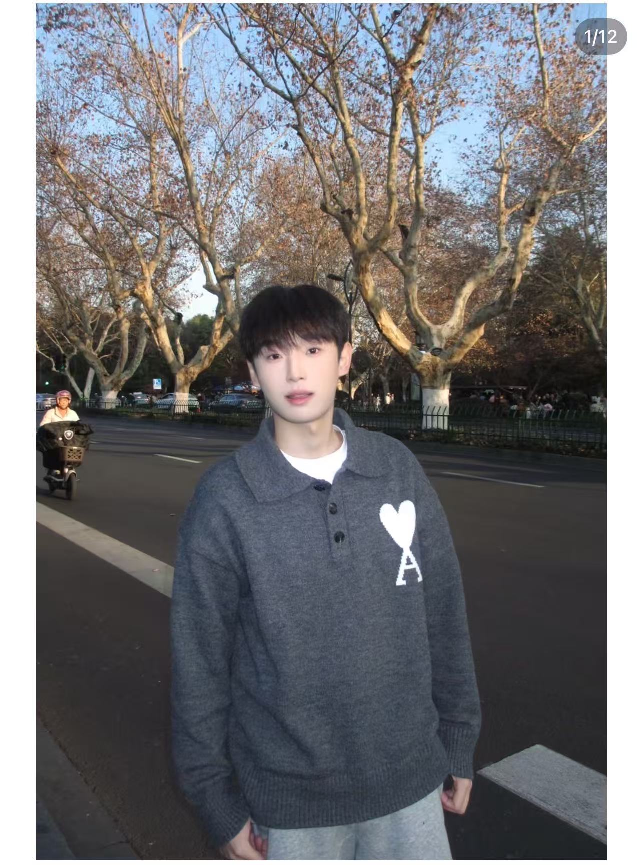 Ami jacquard knit sweater