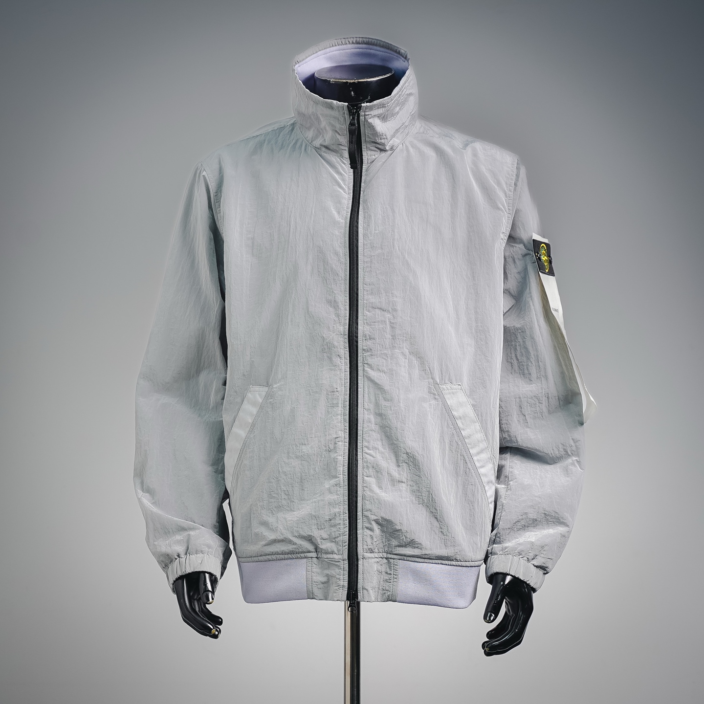 Stone nylon zip-up jacket