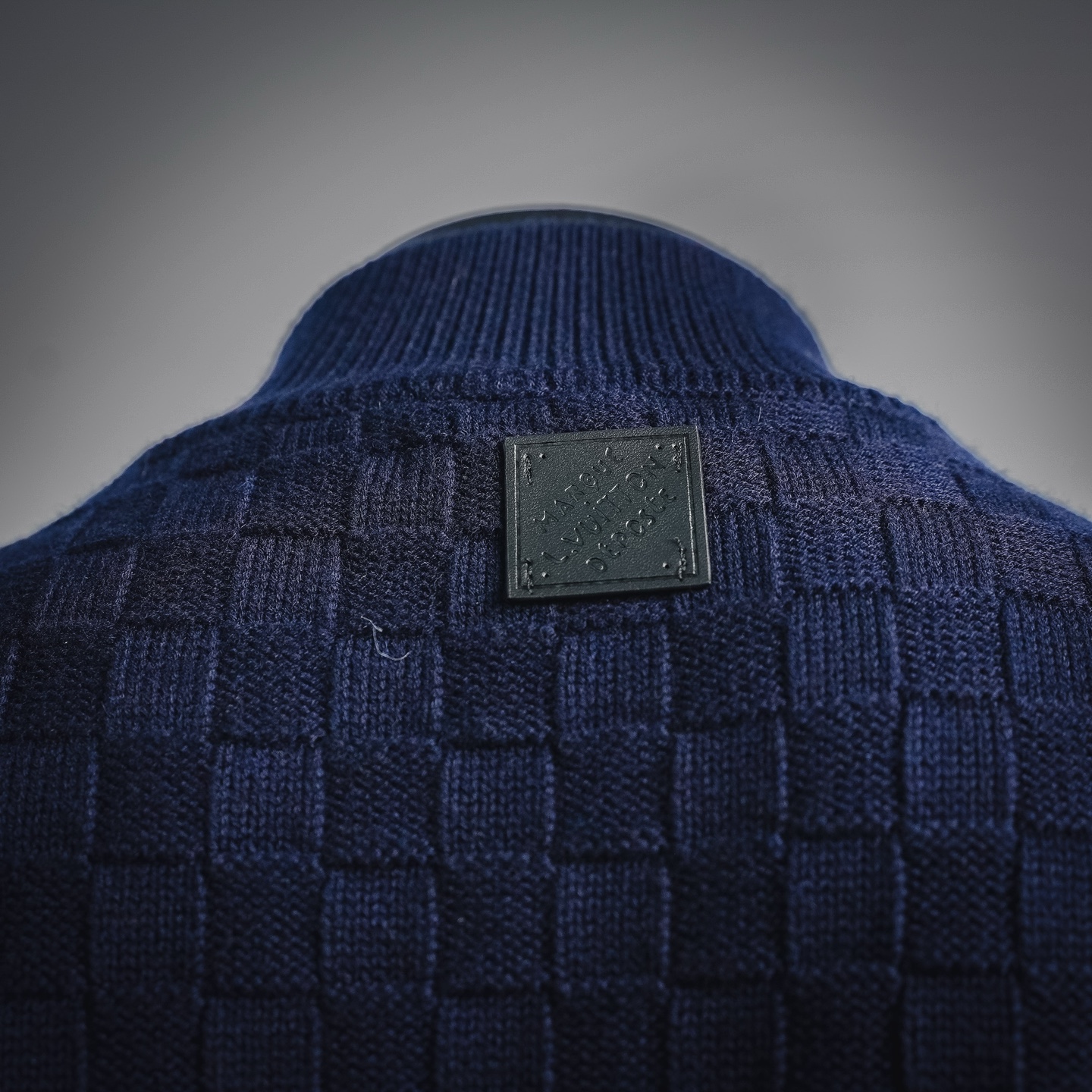 Louis checkerboard half-zip sweate