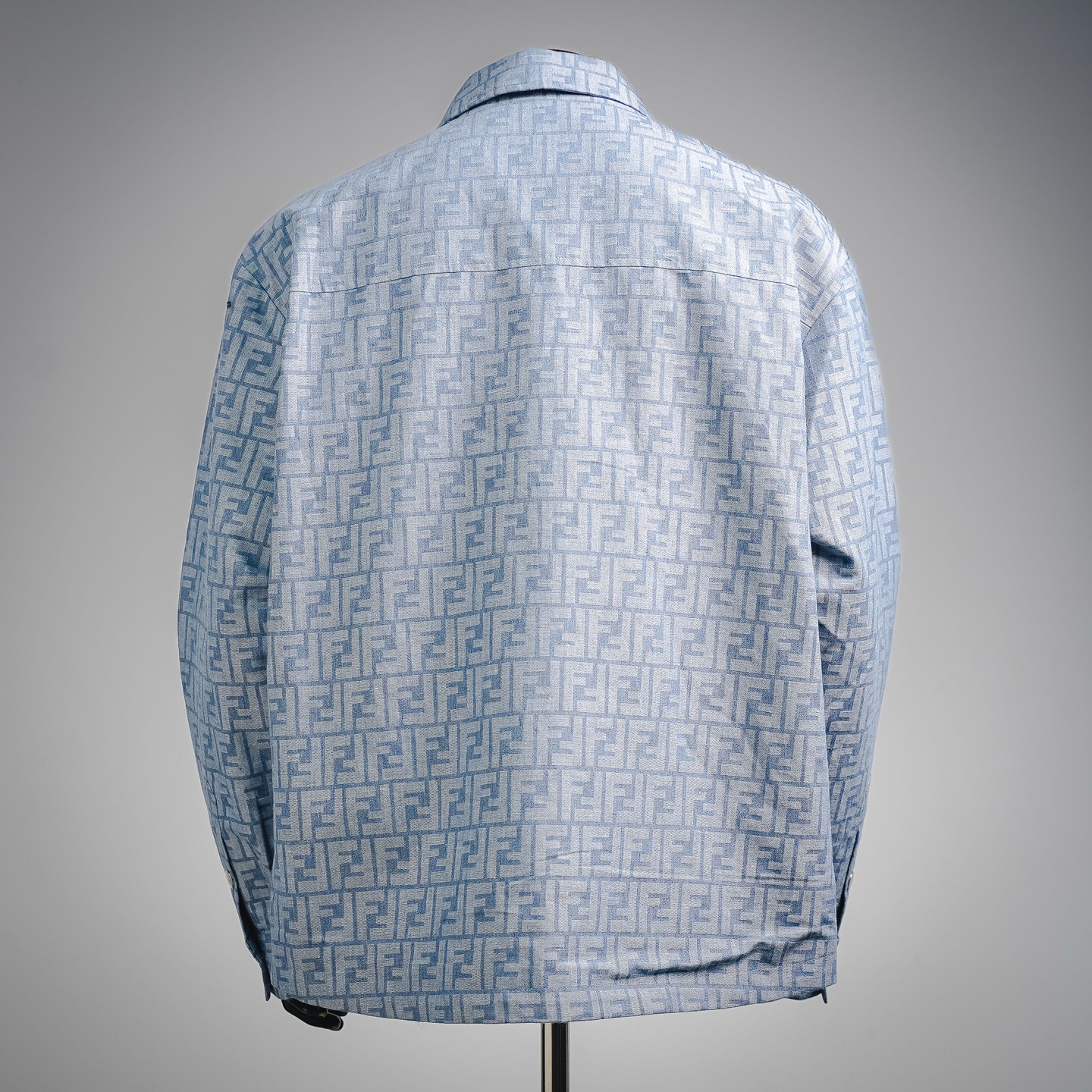 Fend collared zip-up jacket