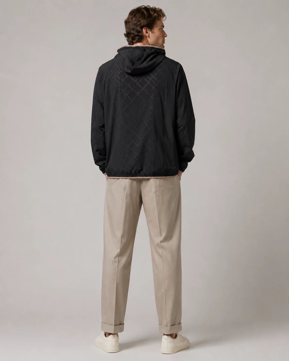 Bur plaid hooded jacket