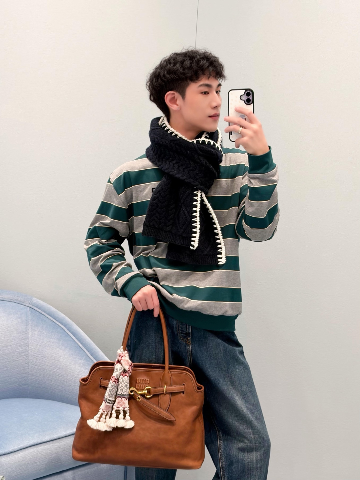 Miu striped sweatshirt