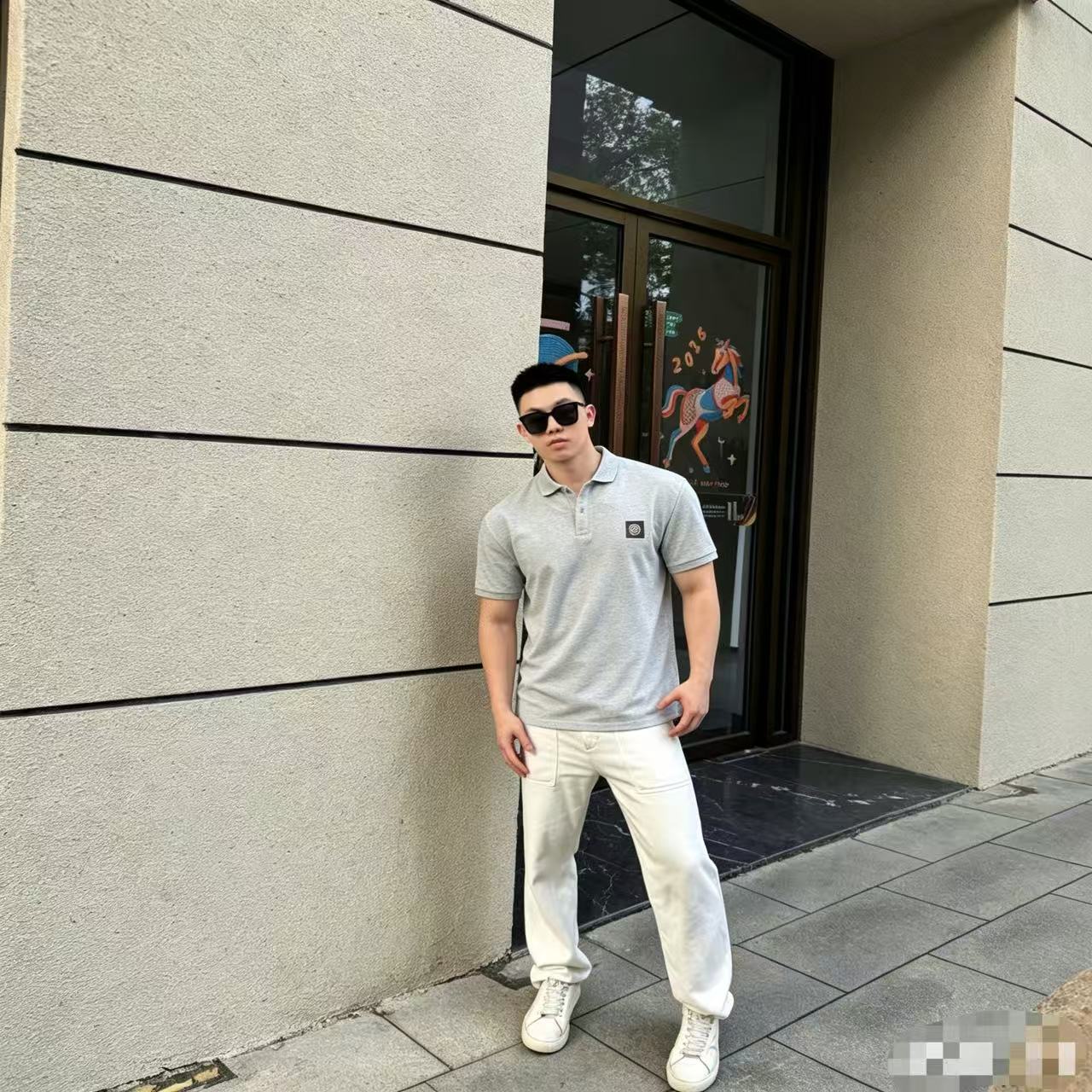 Stone embroidered Polo