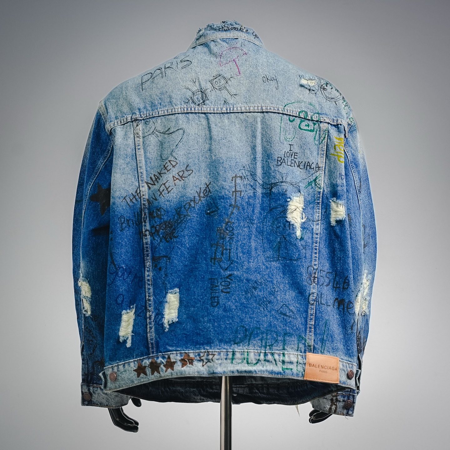 Balen graffiti distressed jacket