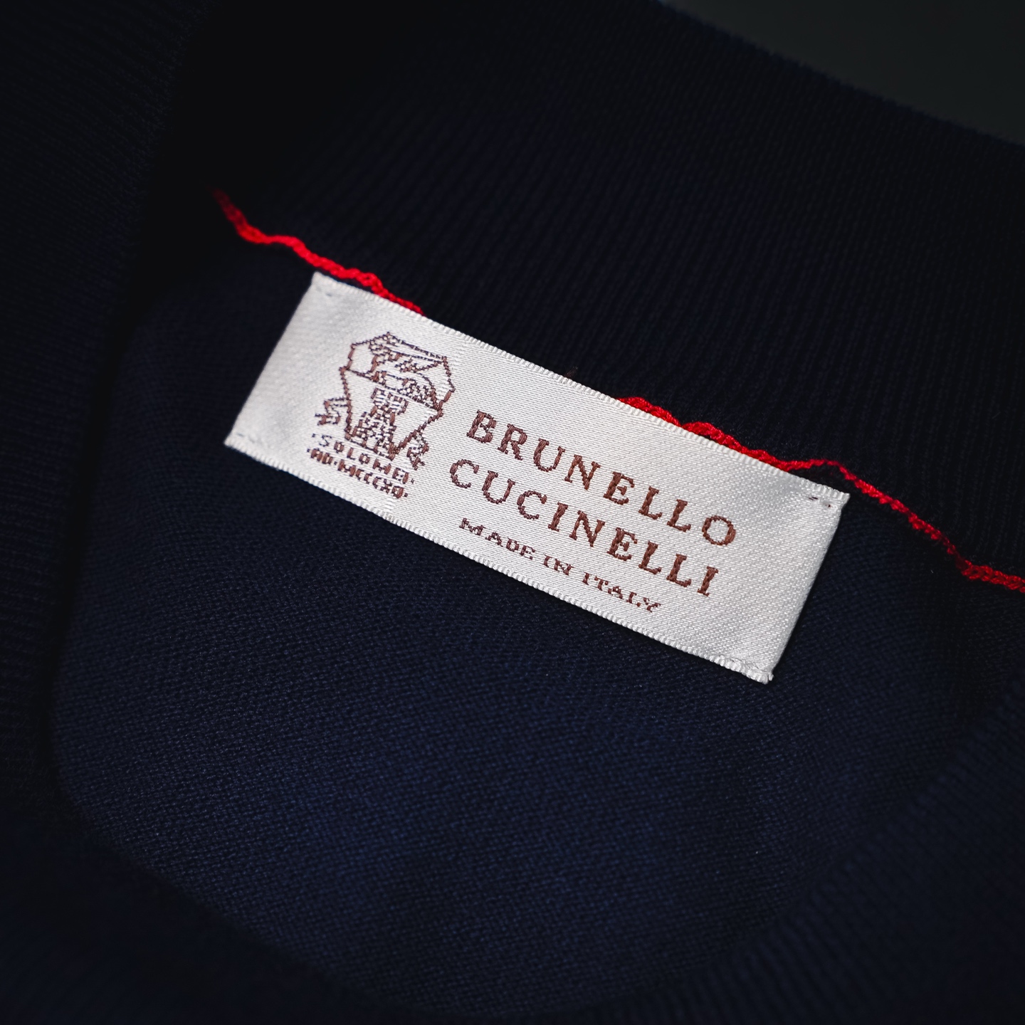Brunello badge knit t-shirt