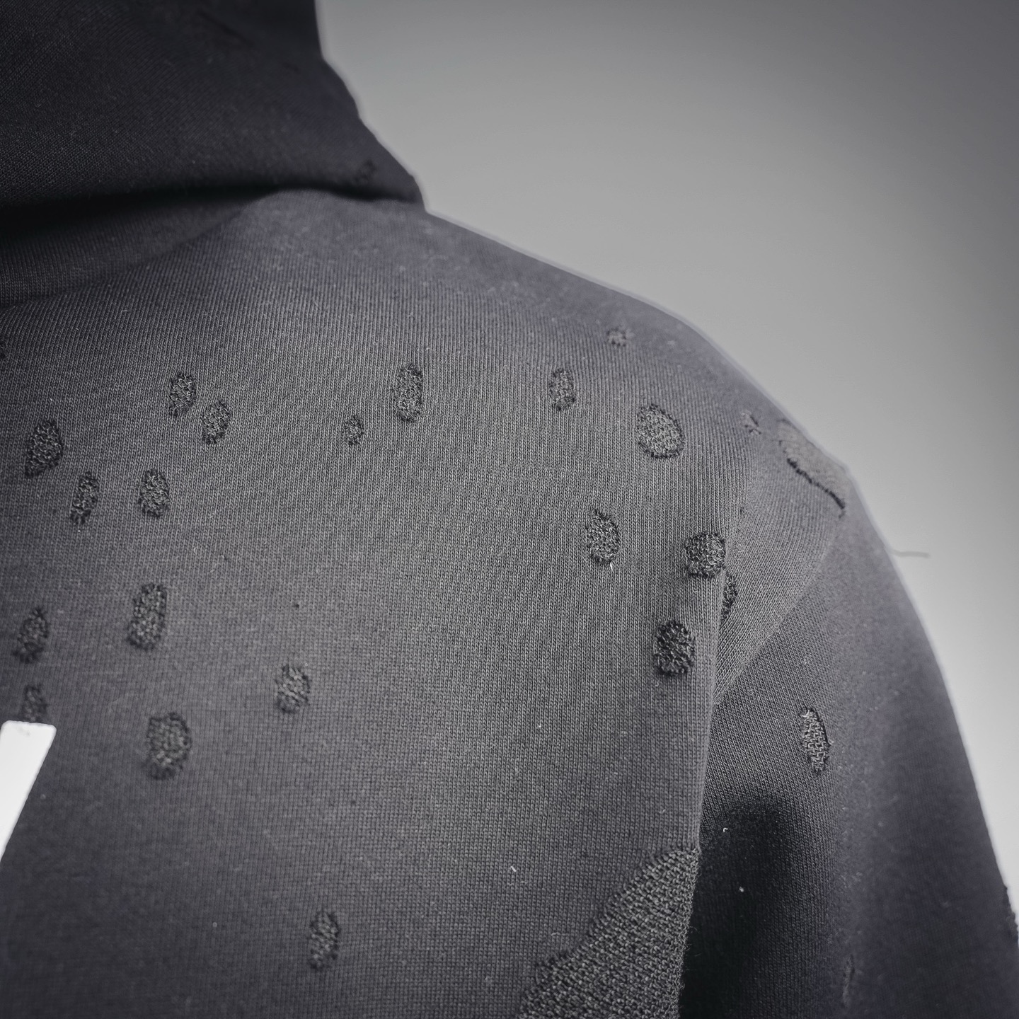 Given print ripped hoodie