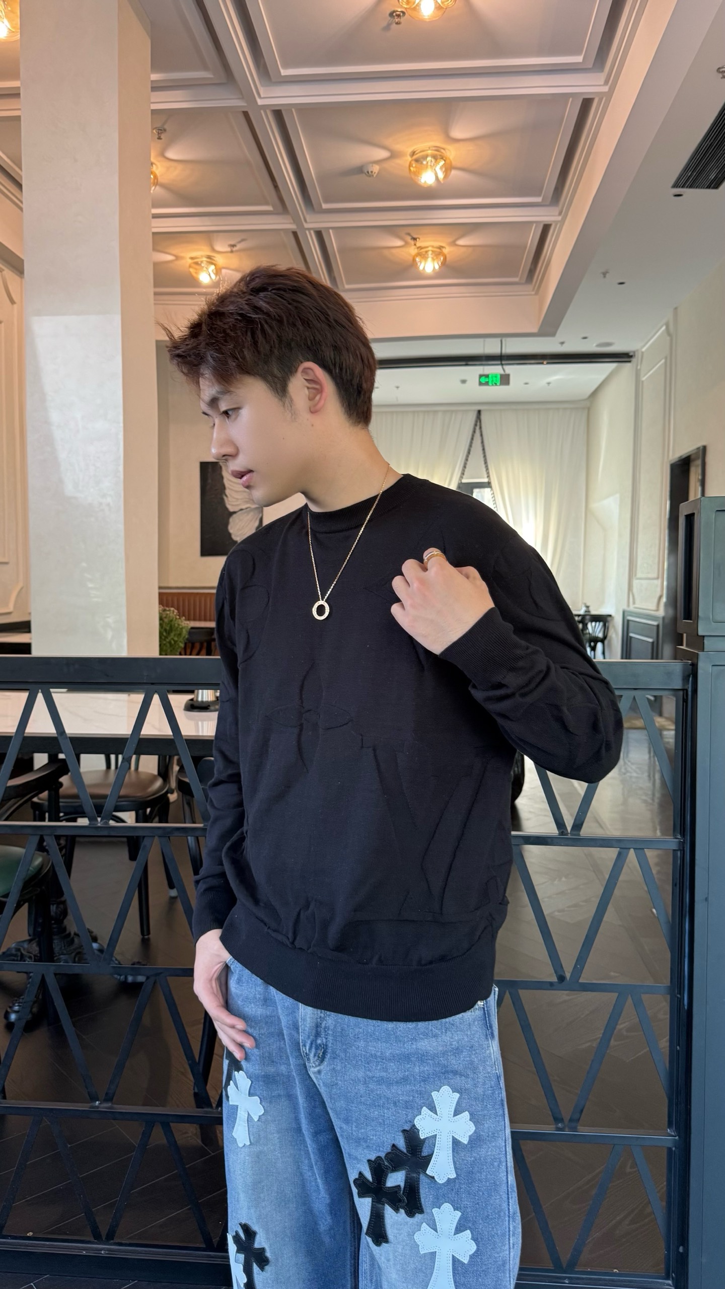 Louis jacquard knit sweater