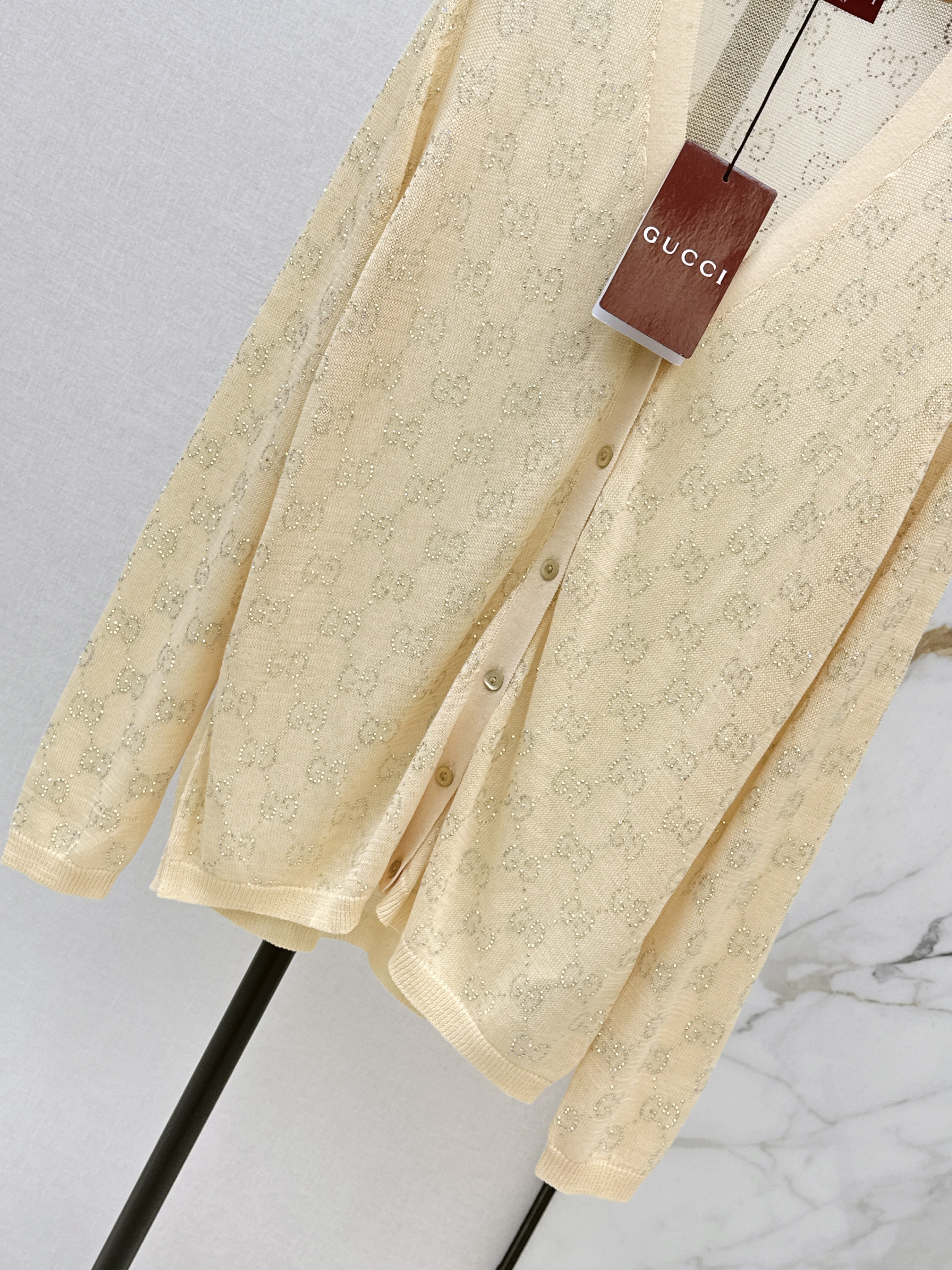 Guc 26ss rhinestone cardigan