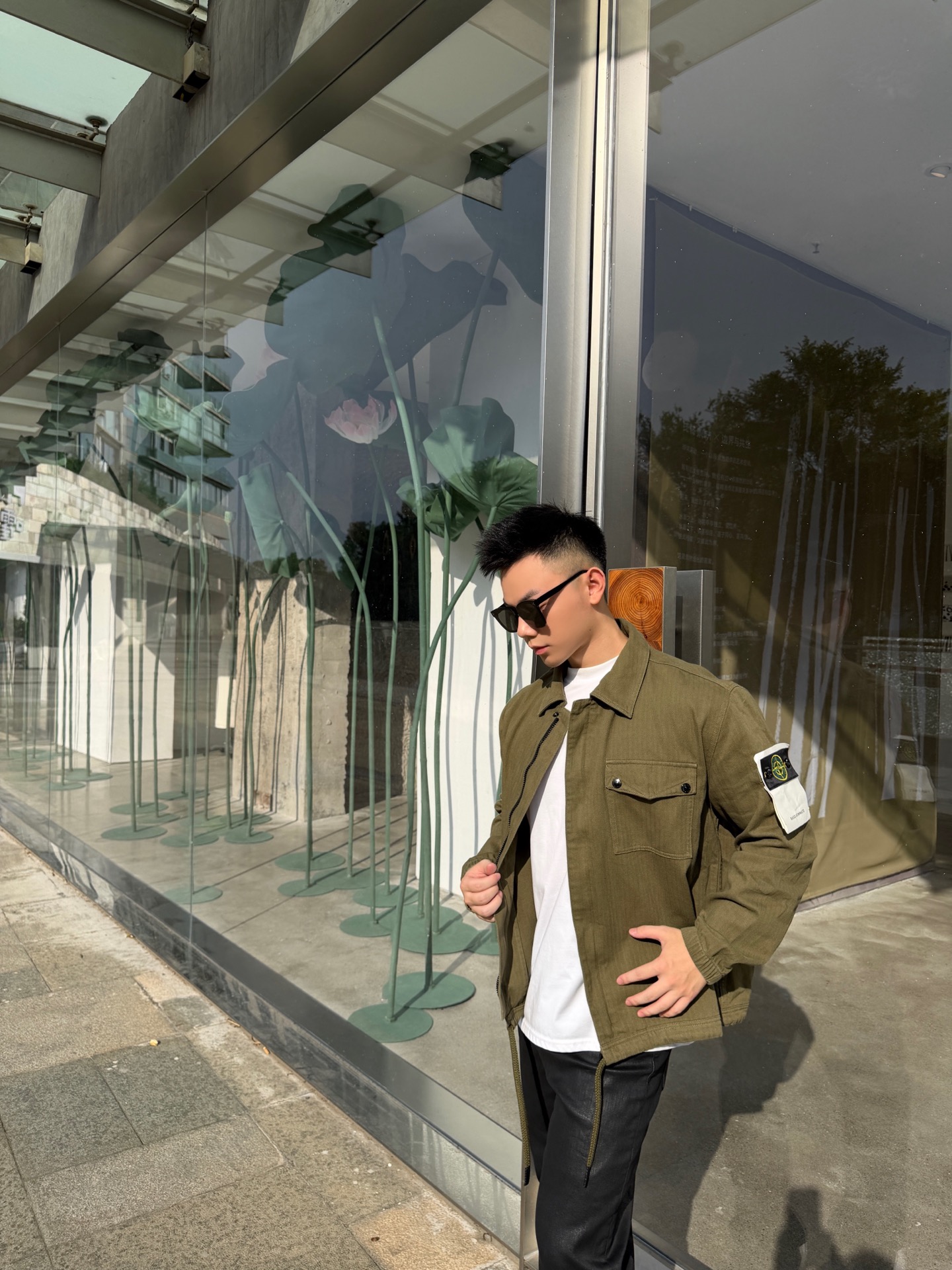 Stone multi-pocket jacket