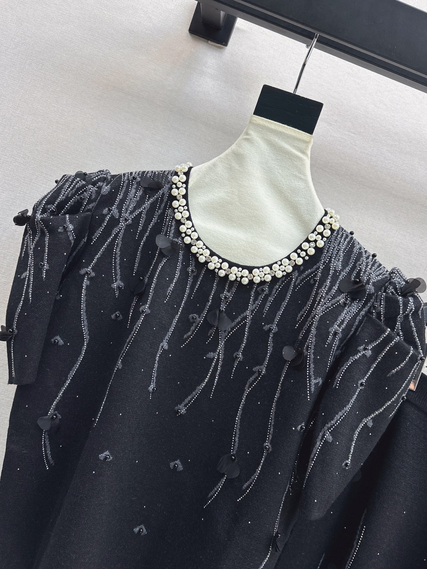 Chan 26fw rhinestone knitwear skirt sets