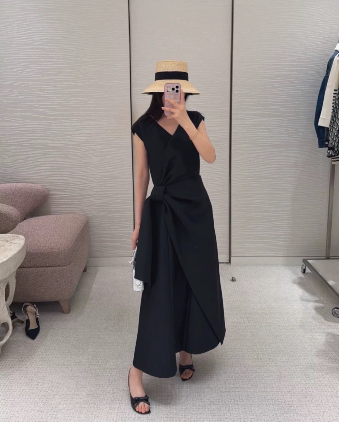 CD 26SS V-Neck Wrap Midi Dress
