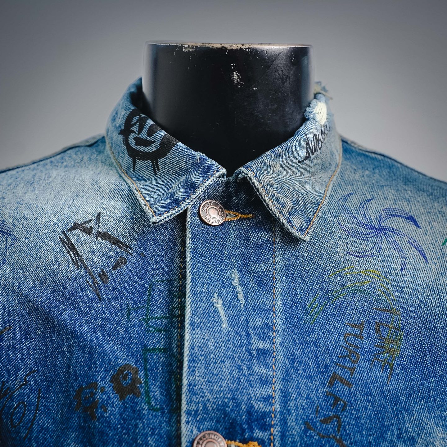 Balen graffiti distressed jacket