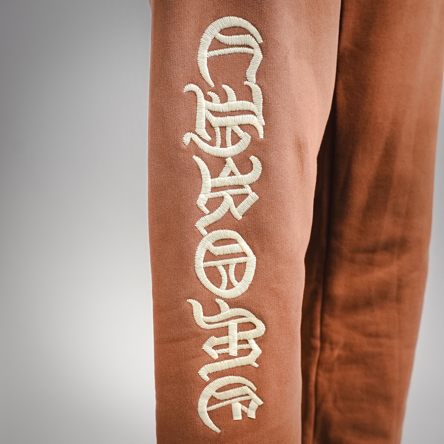 Chrome embroidered pants