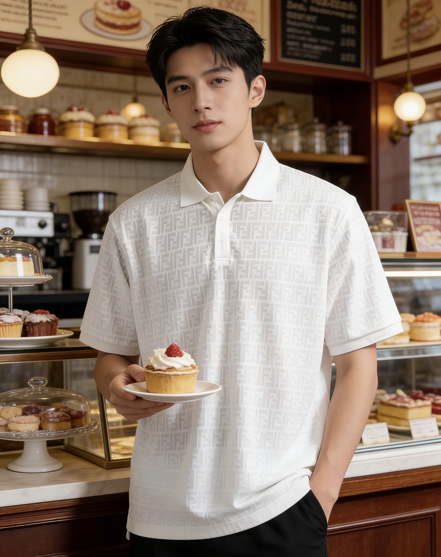 Fend print luxury Polo
