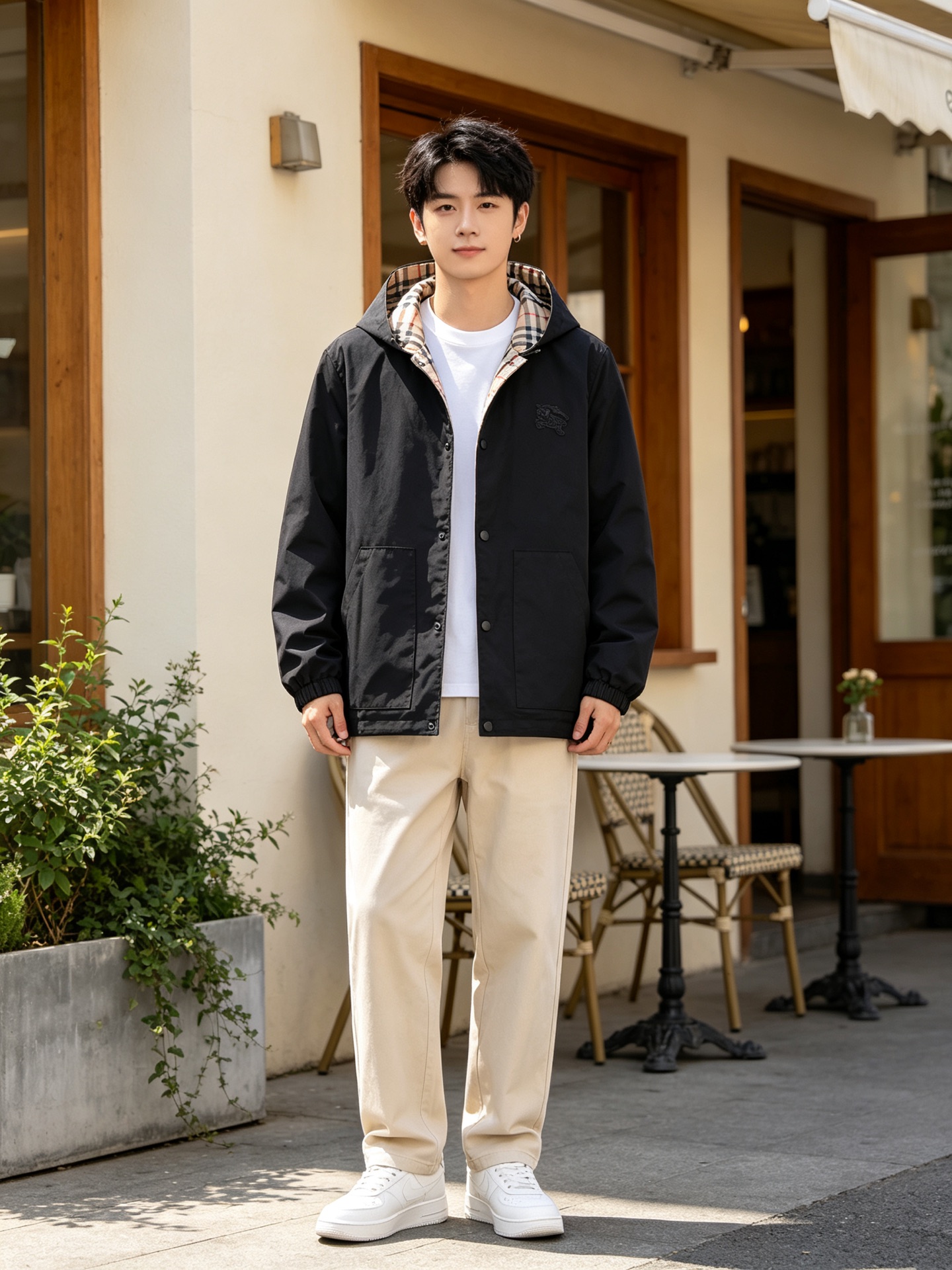 Bur plaid reversible jacket