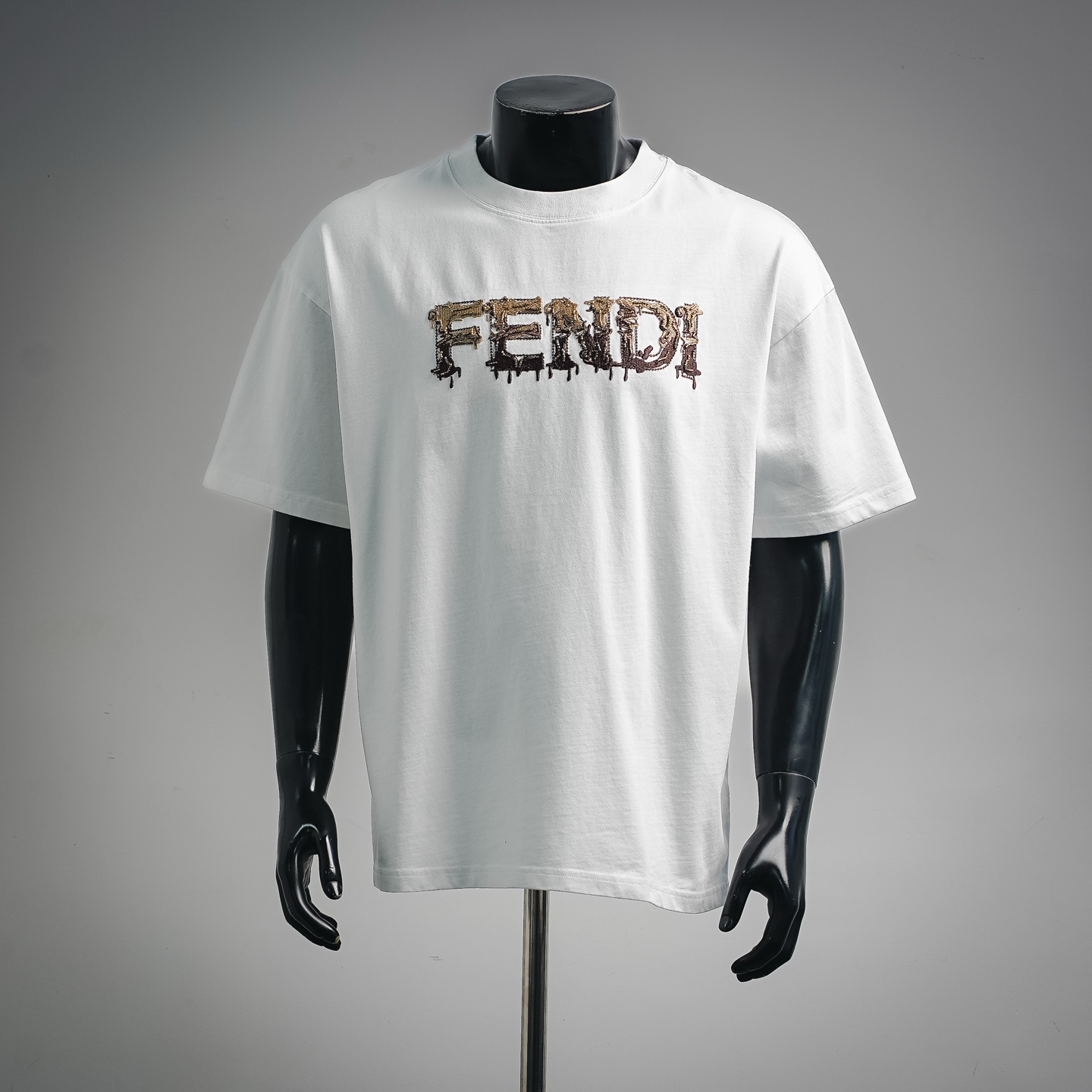 Fend letter embroidered t-shirt