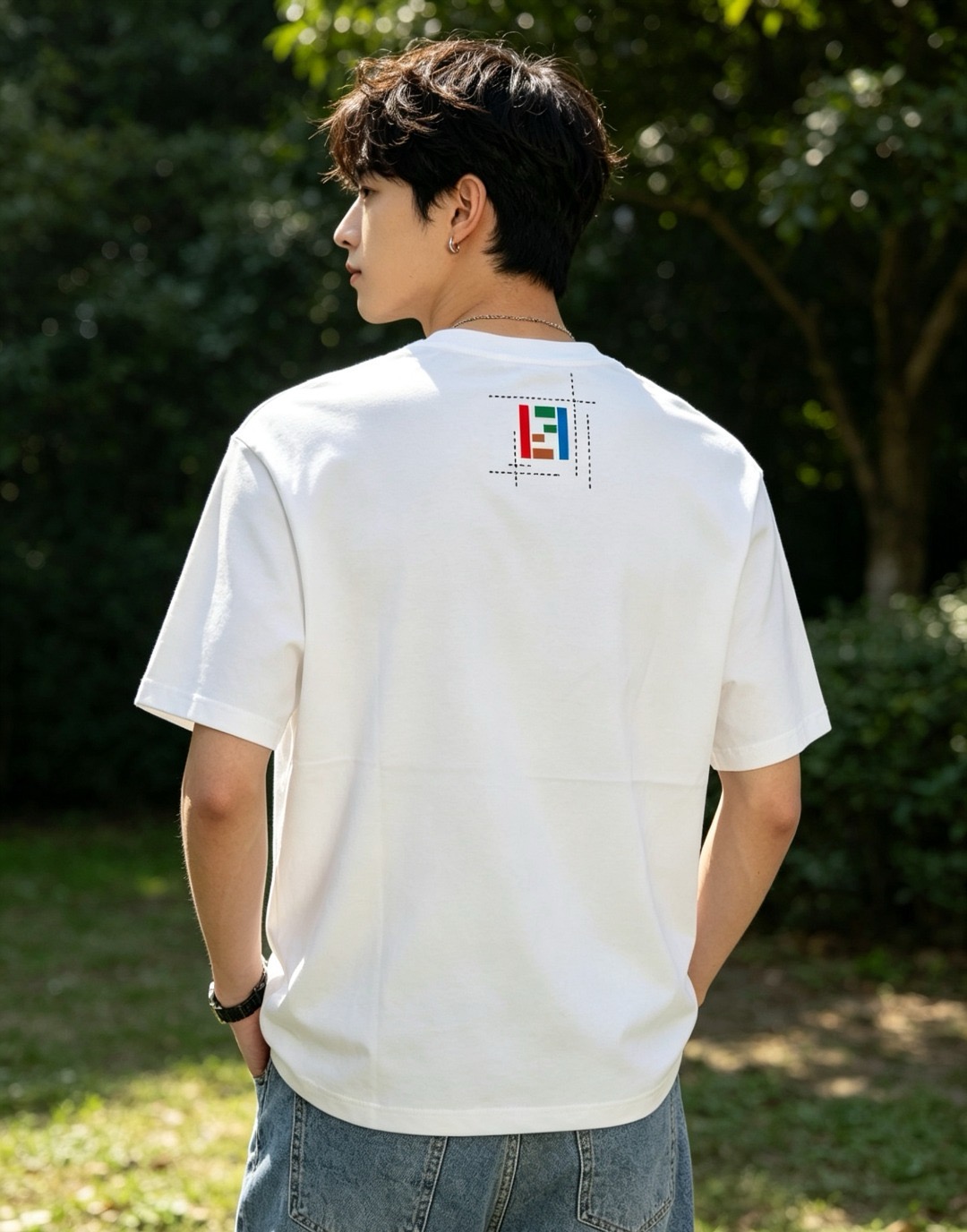 Fend pocket printed t-shirt