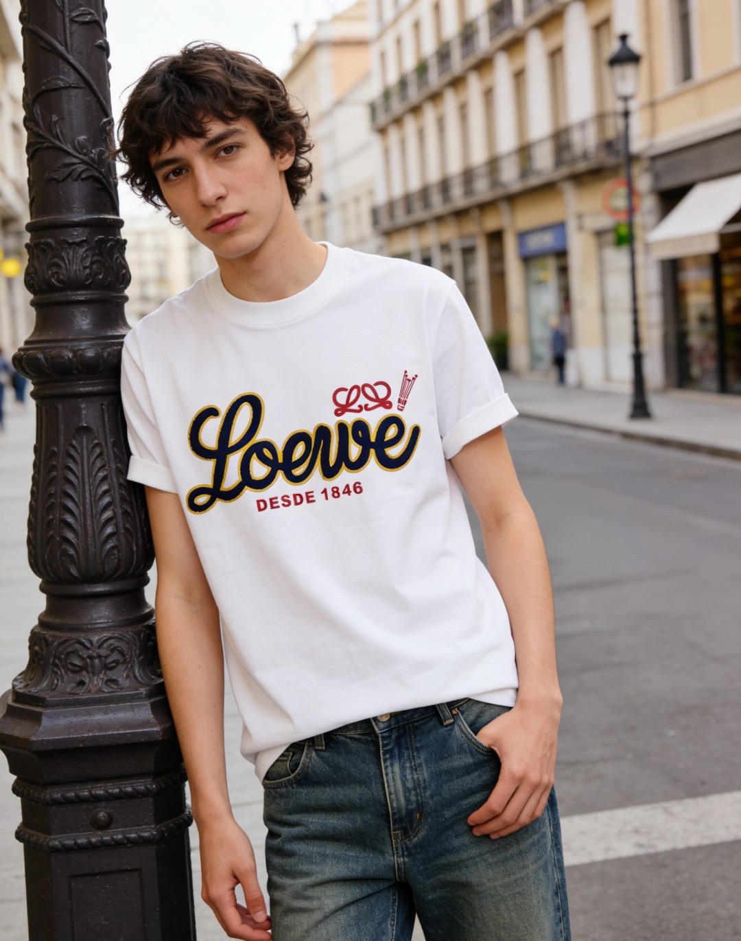 Loe patch letter t-shirt