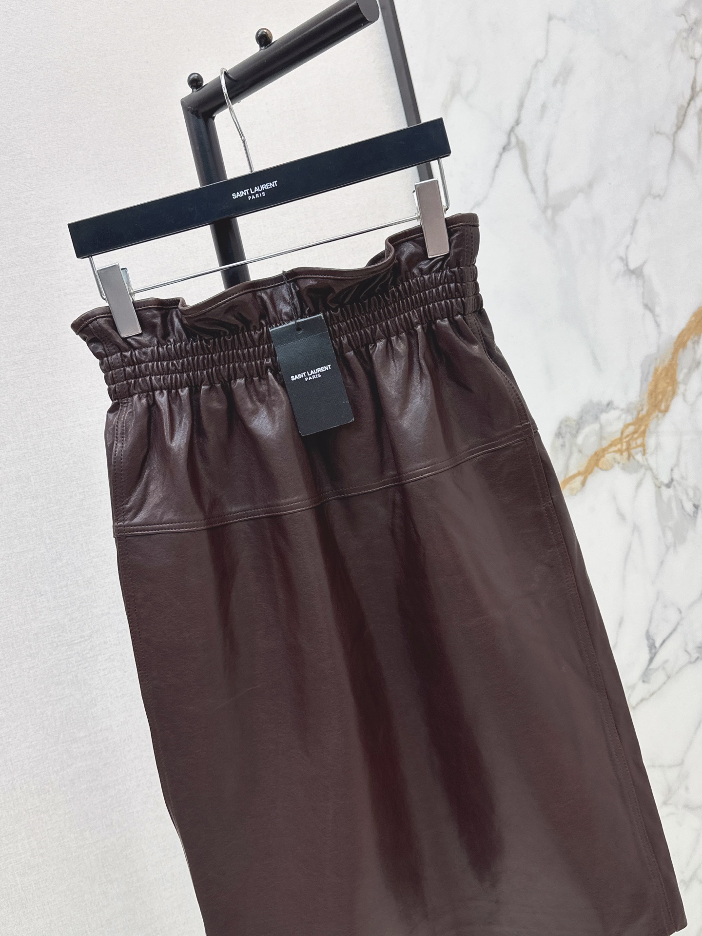 Sain 26ss leather skirt
