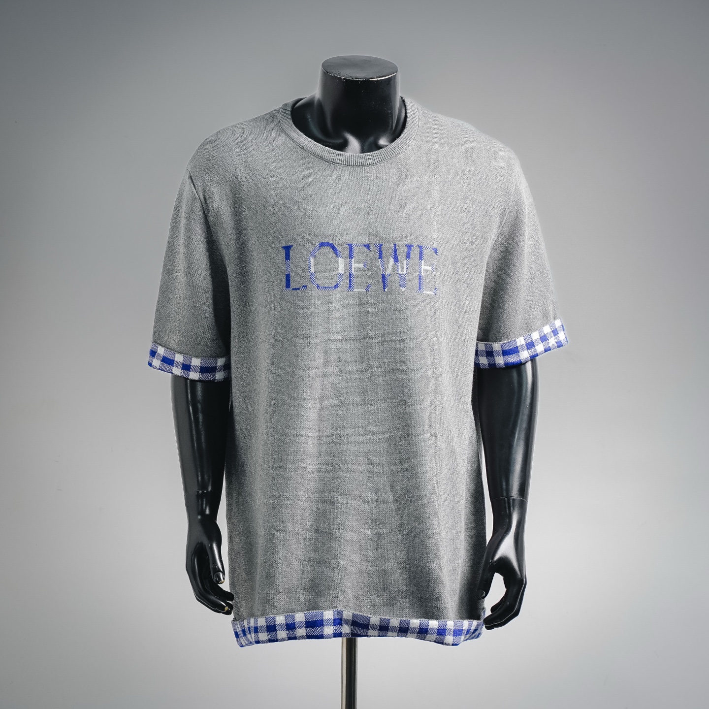 Loe plaid knit t-shirt