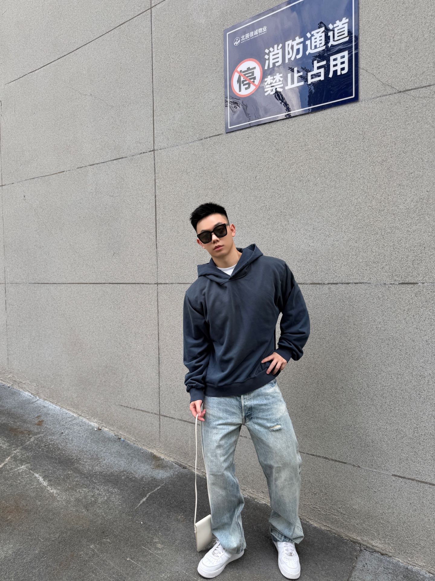 Acne washed letter hoodie