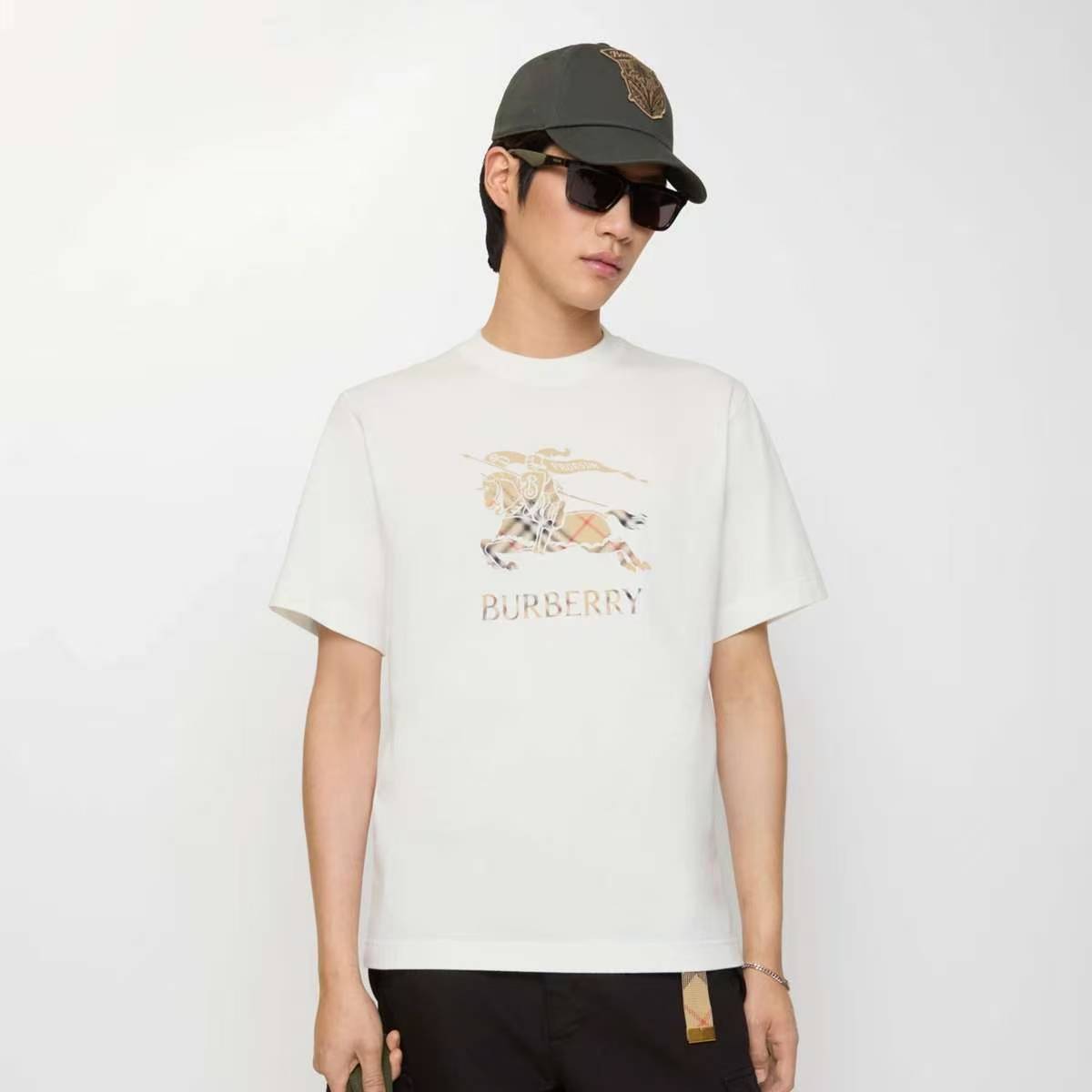 Bur gradient plaid print t-shirt