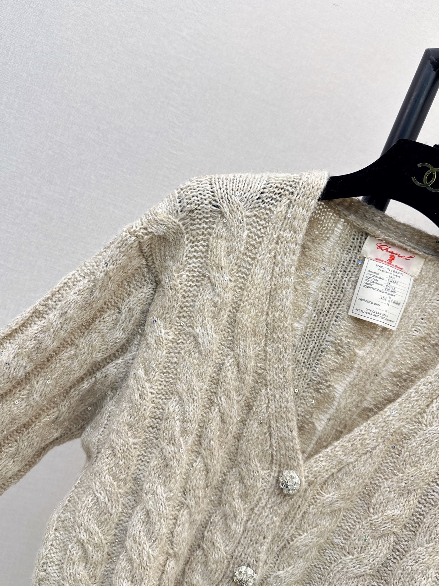 Chan 26fw cable jacquard cardigan