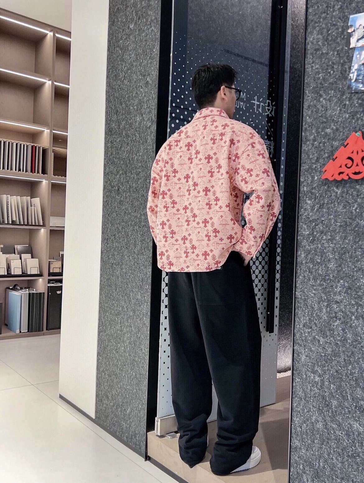 Chrome all-over denim shirts