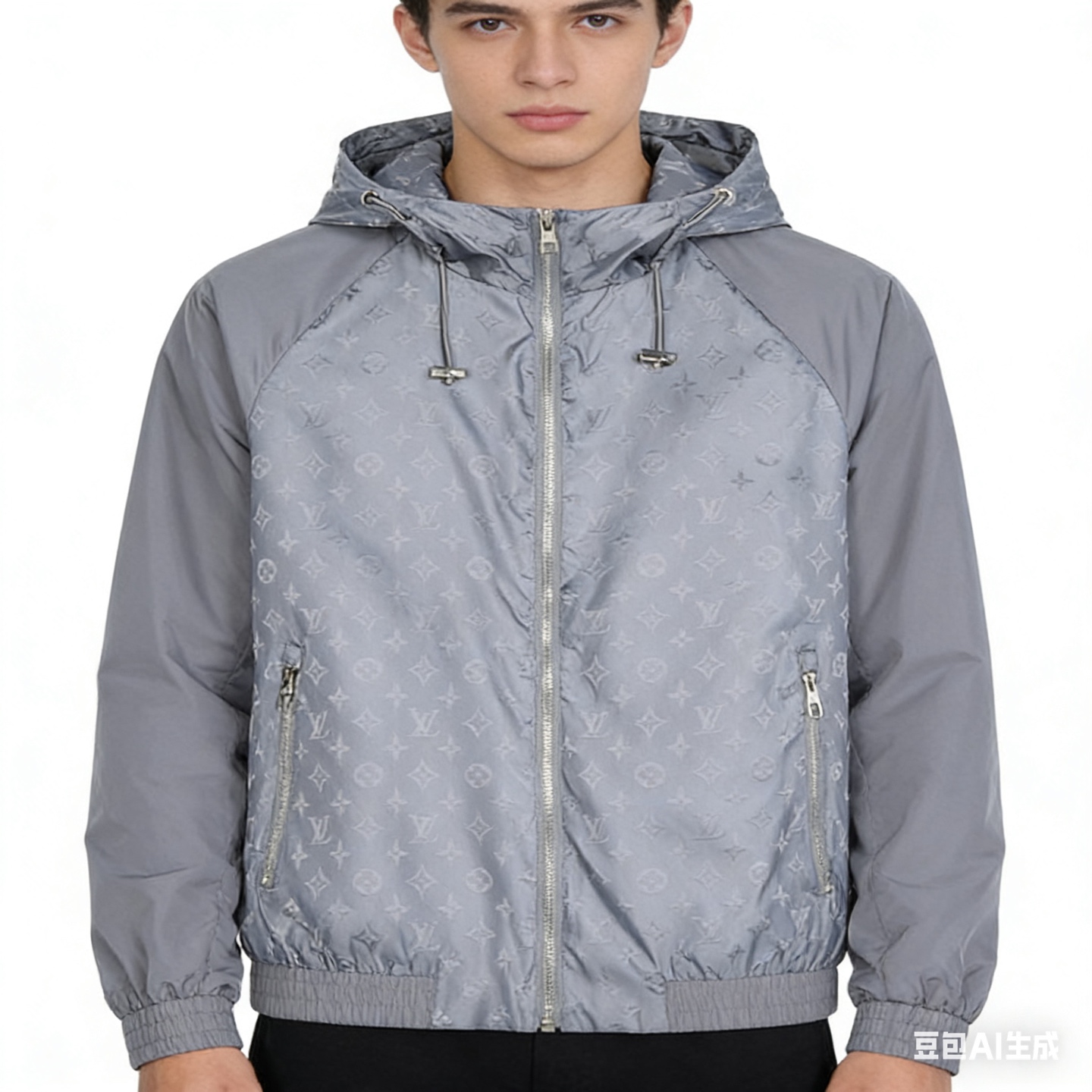 Louis splicing hooded jacket