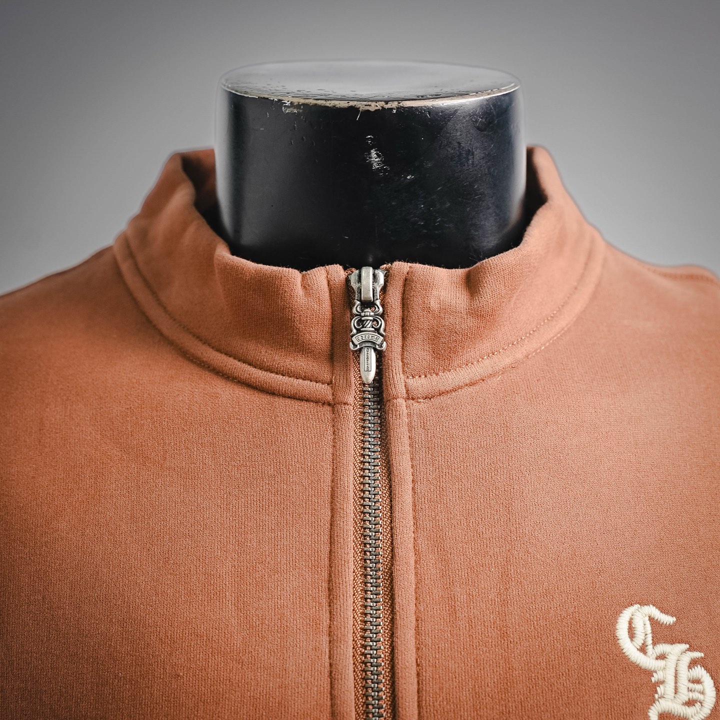 Chrome zip-up embroidered sweatshirt