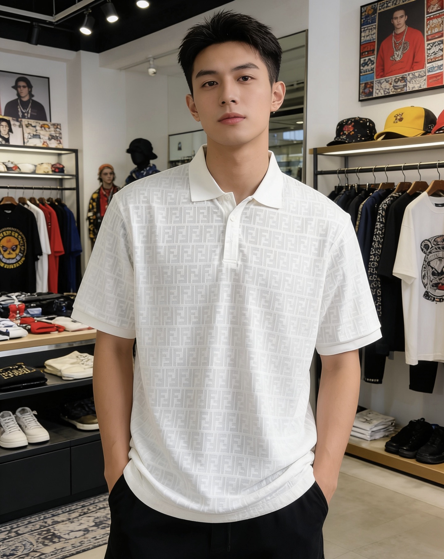 Fend all-over logo Polo
