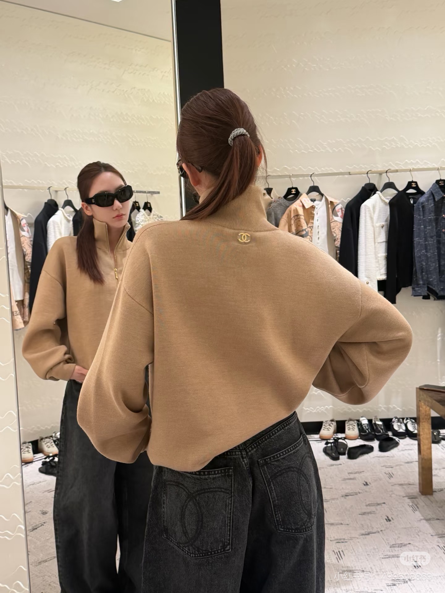 Chan 26fw zip-up knitwear