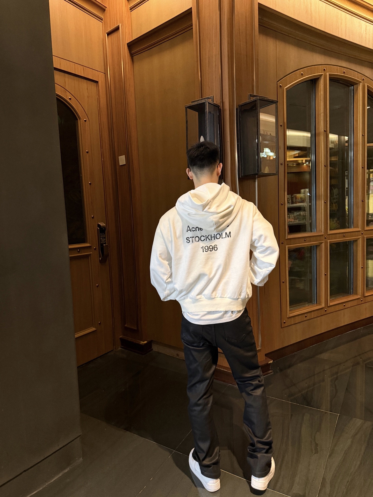 Acen washed letter hoodie