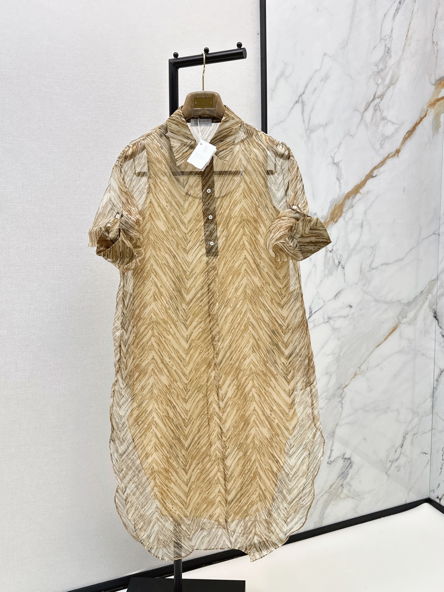 Brun 26ss print shirt dress