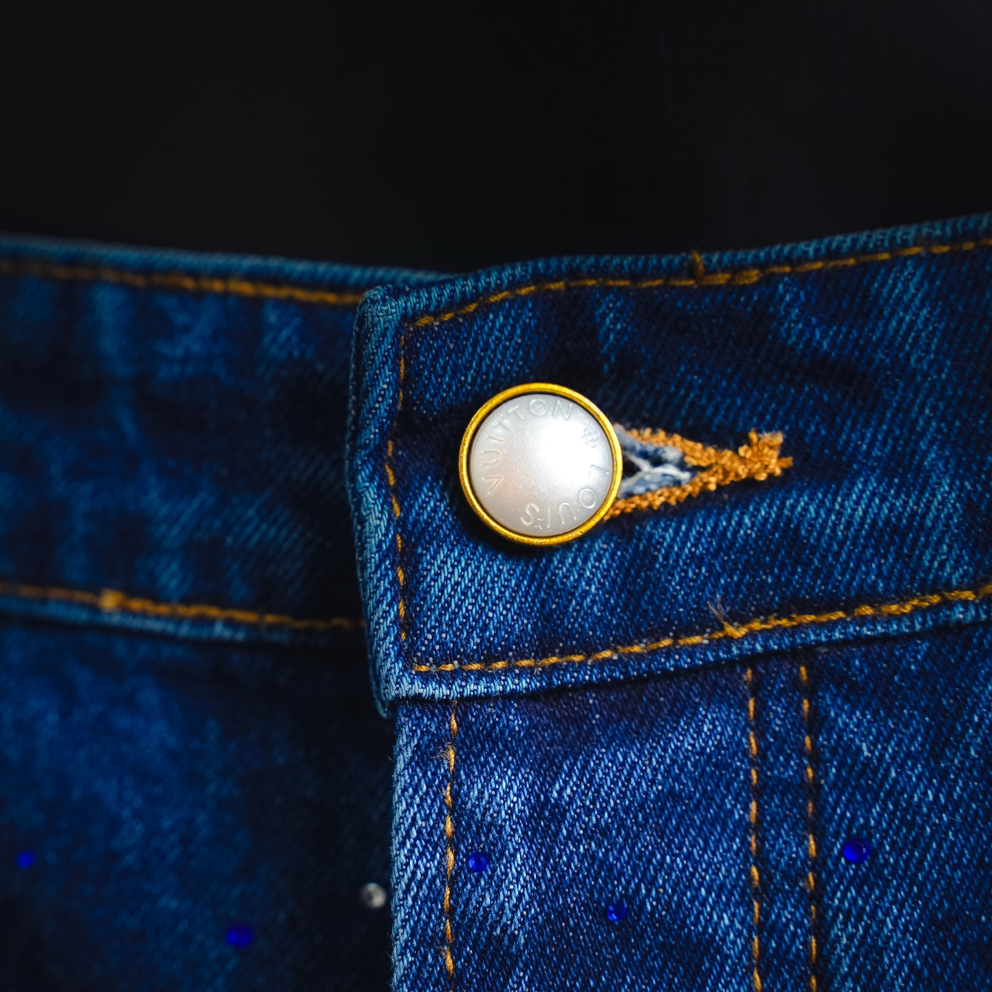 Louis rhinestone washed jeans