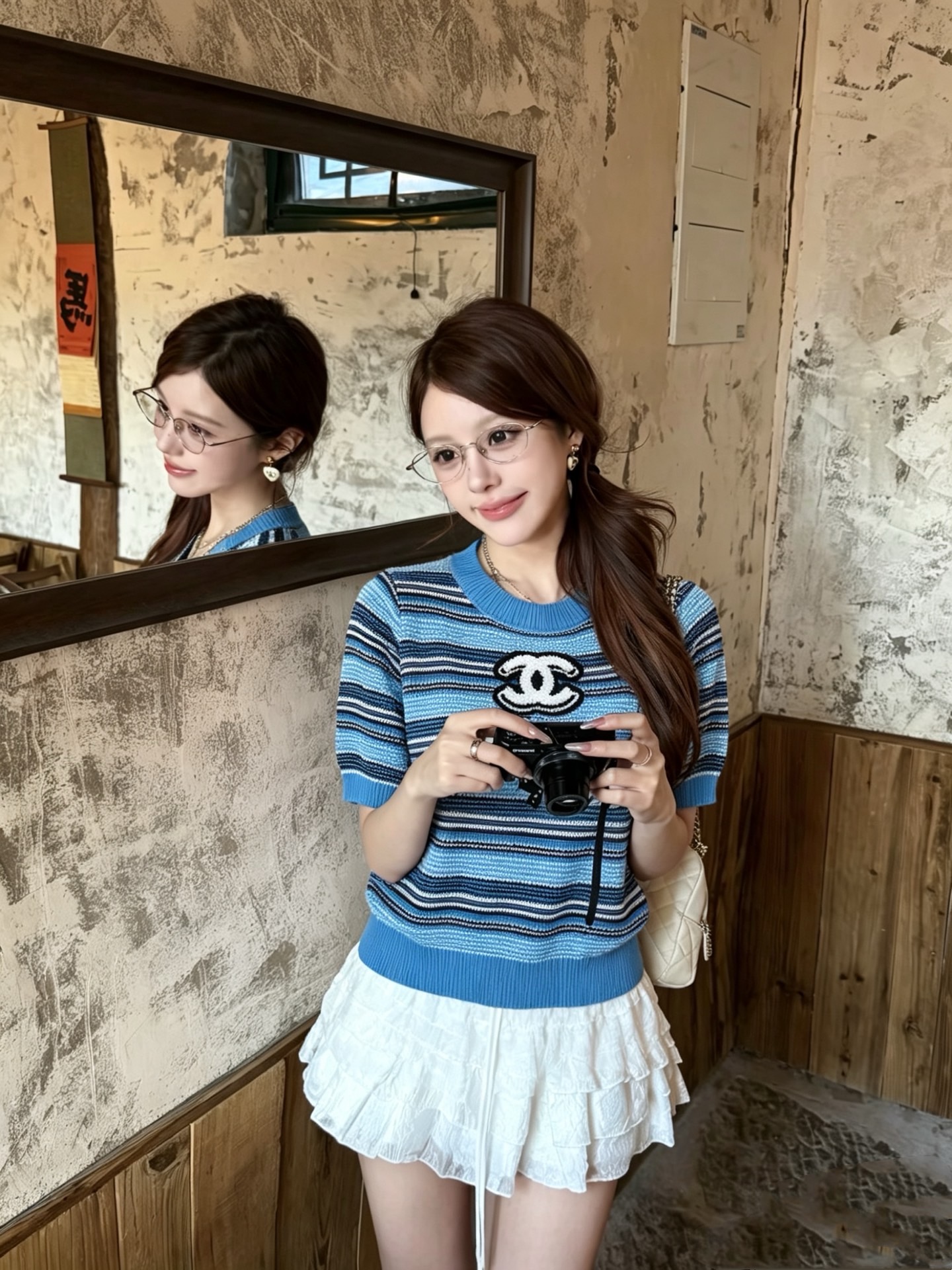 Chan 26ss striped knitwear