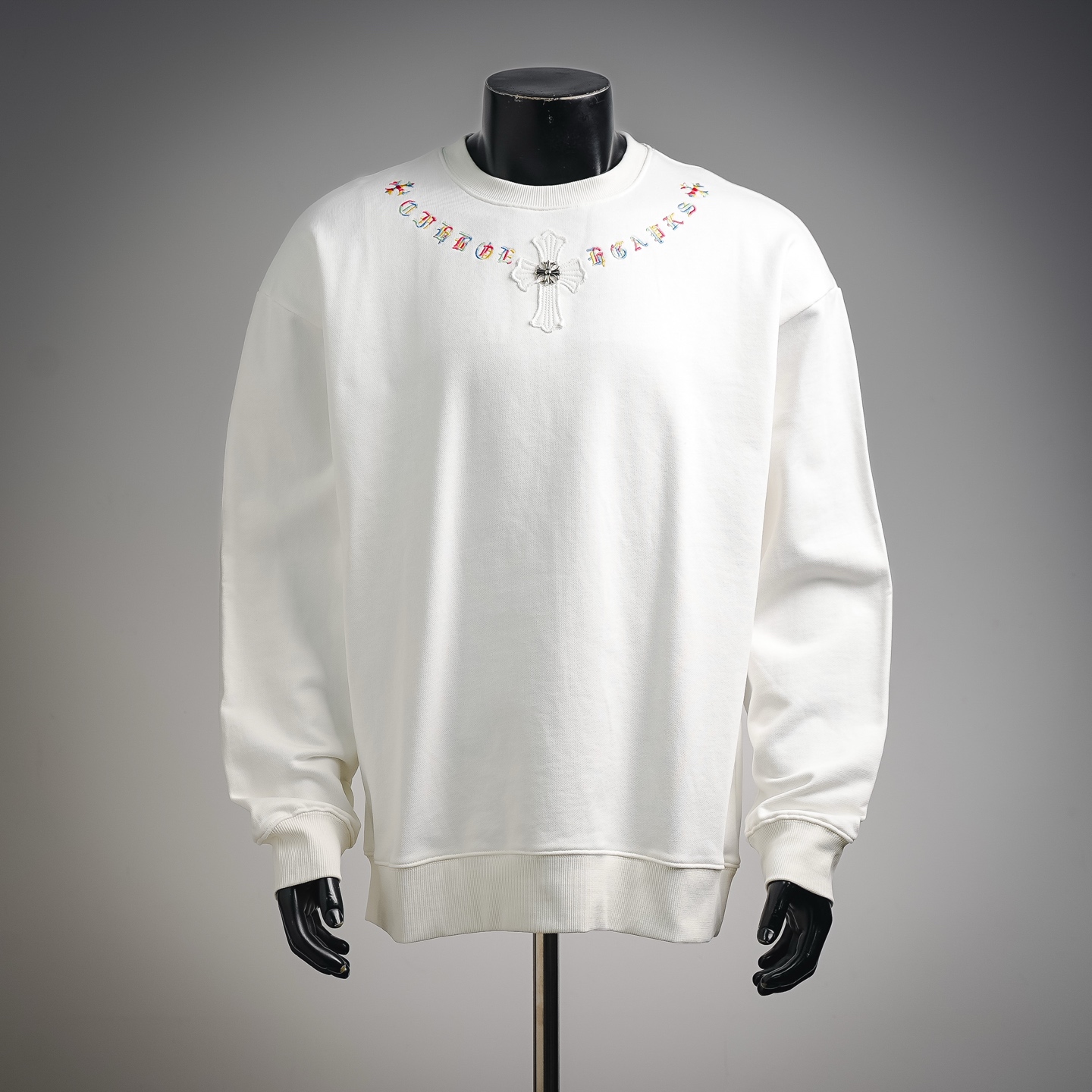 Chrome embroidered gothic sweatshirt