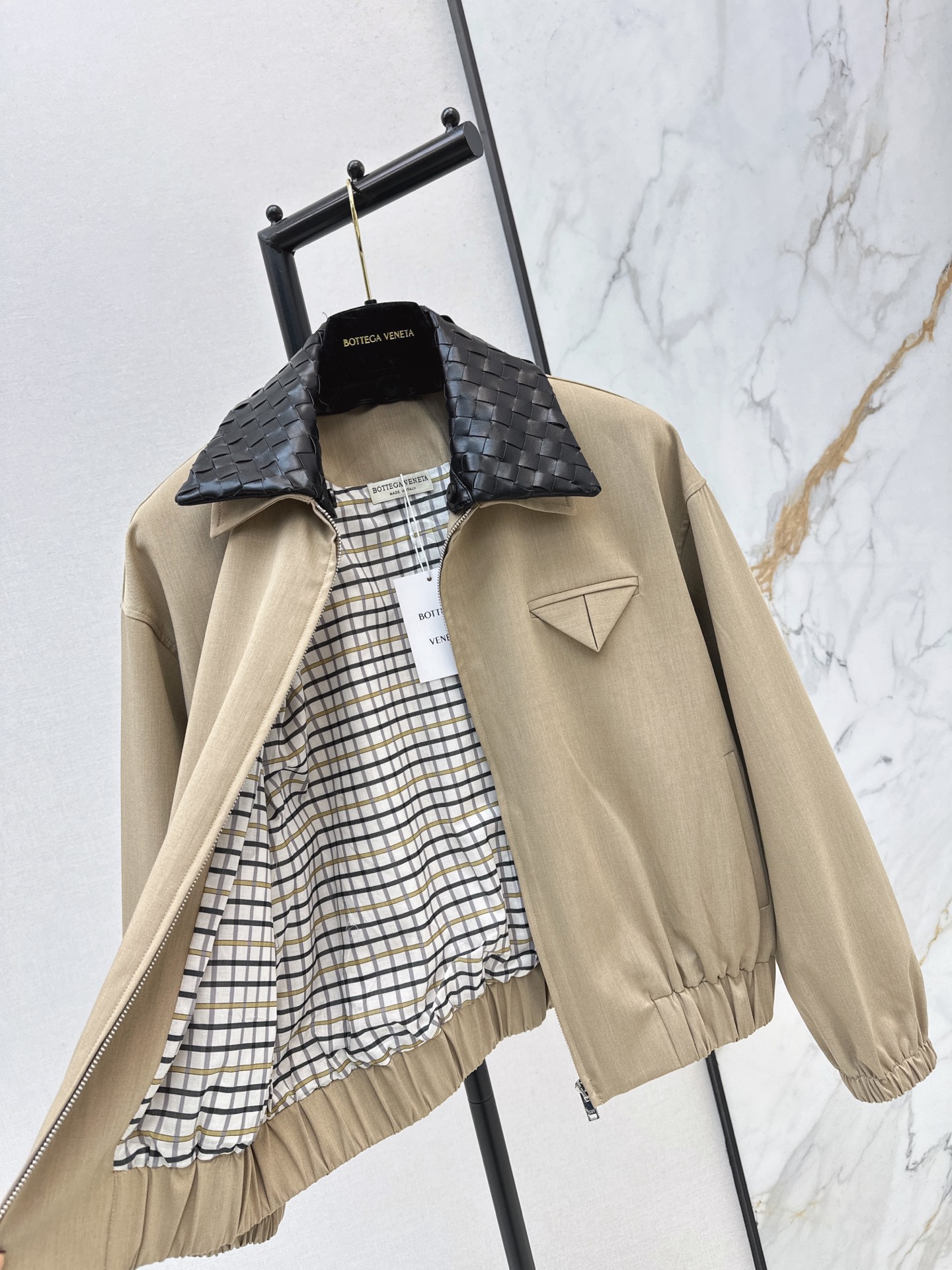 Bott 26fw woven collar zipper jacket