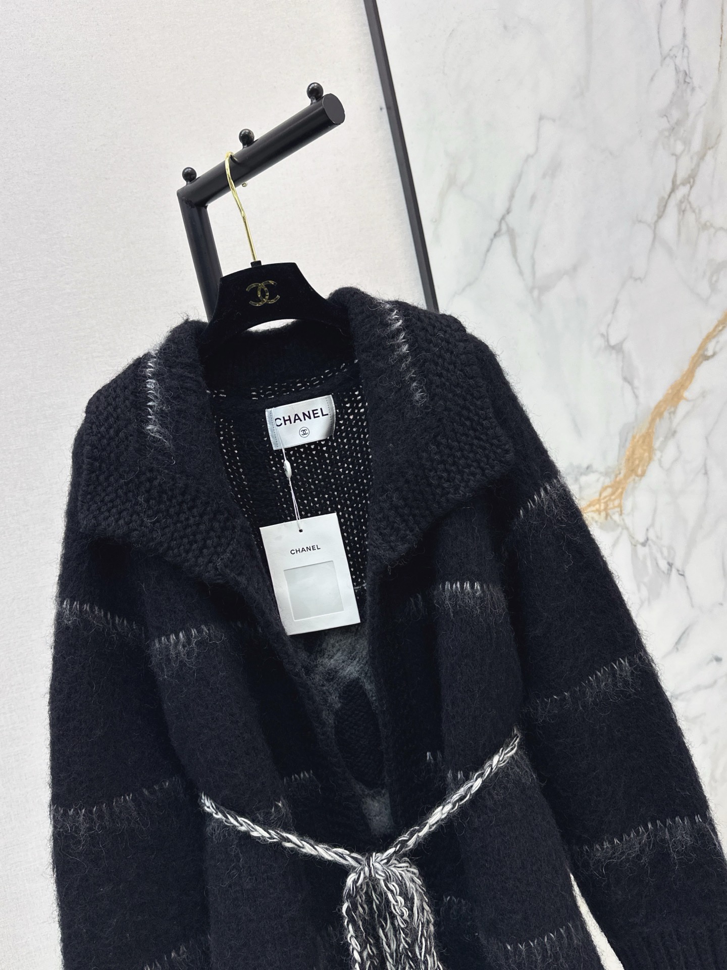 Chan 26fw mohair belted cardigan
