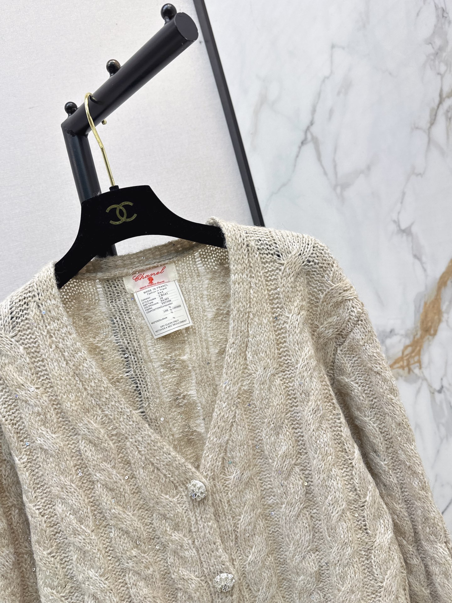 Chan 26fw cable jacquard cardigan
