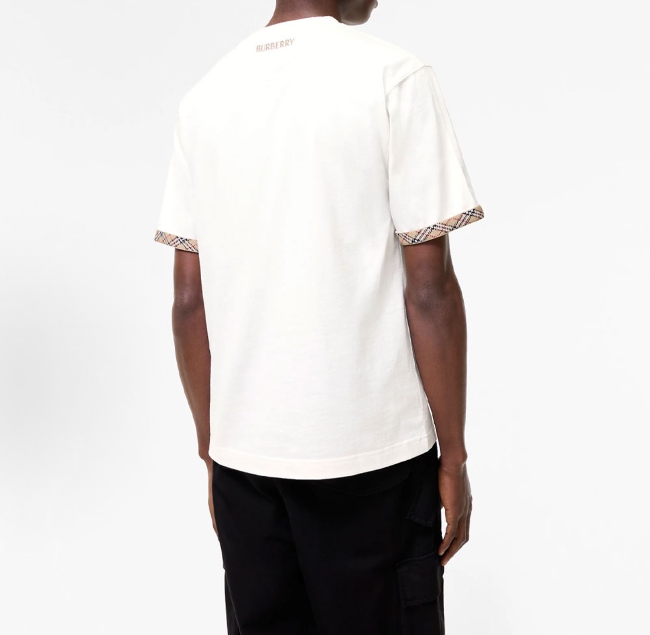 Bur cuffs plaid t-shirt