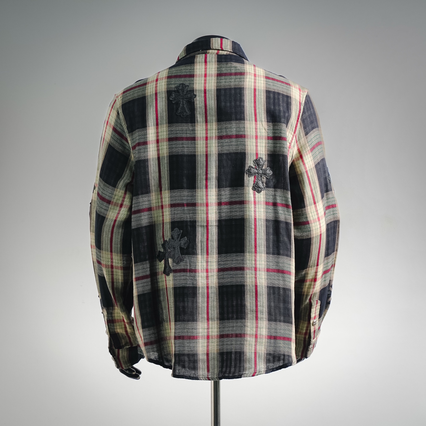 Chrome plaid long-sleeve shirts