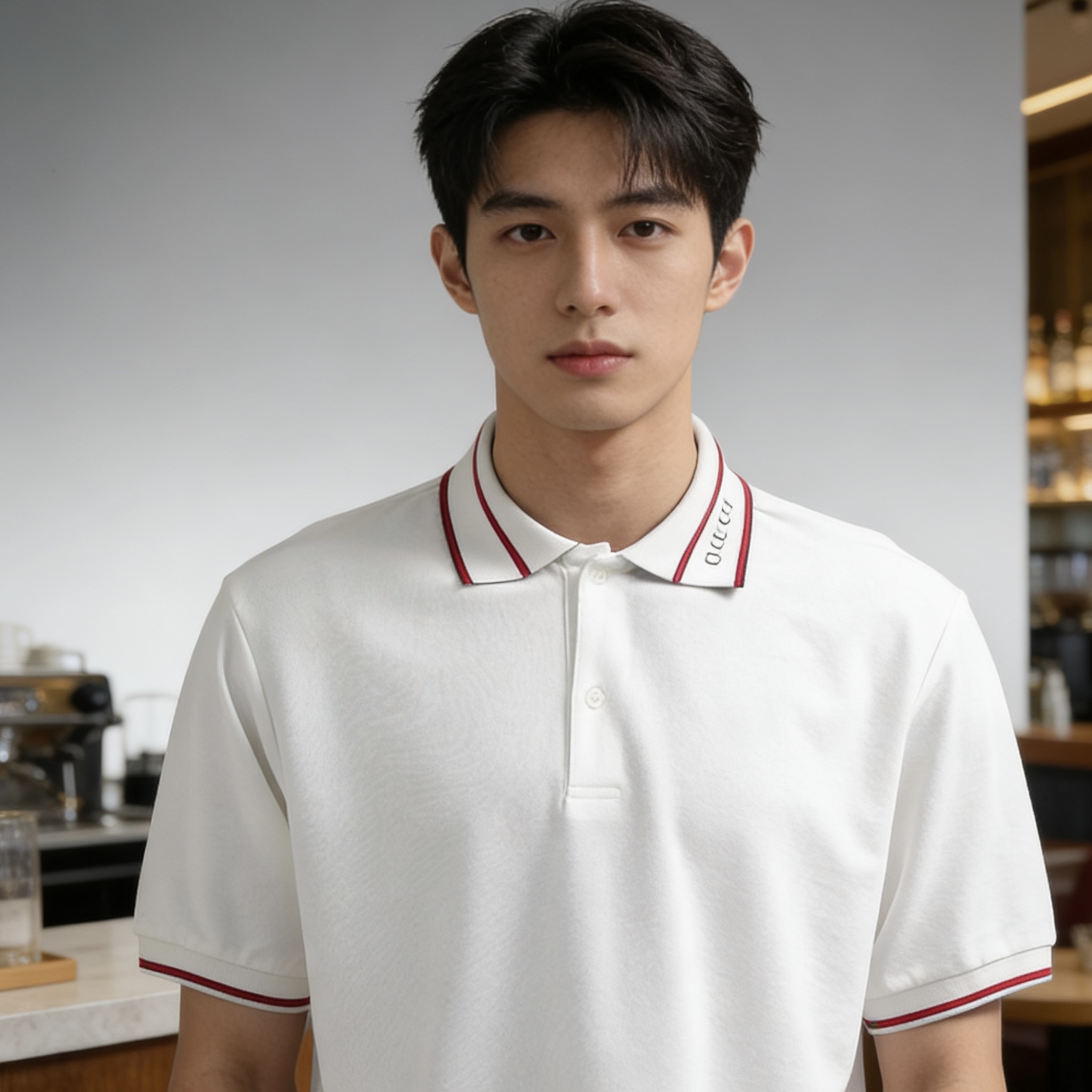 Guc ribbed jacquard Polo