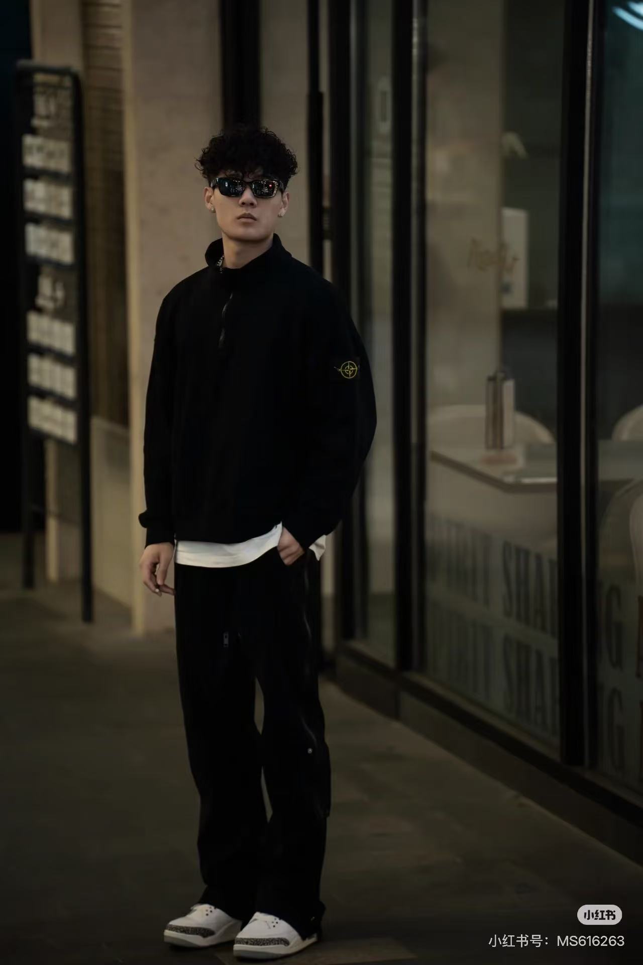 Stone zip-up sweatshirt
