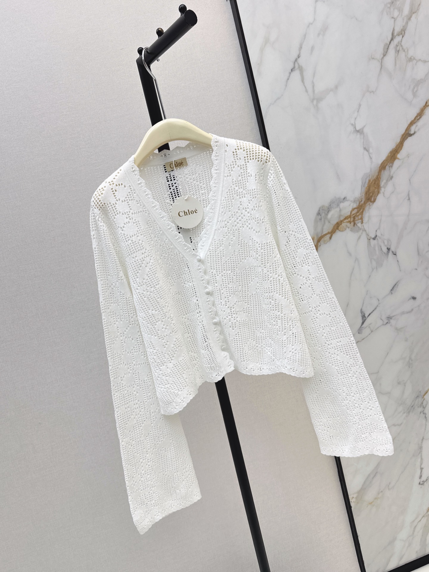 Chol 26fw hollow knit cardigan